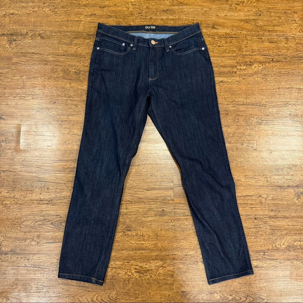 DU/ER Blue L2X Slim Fit Performance Casual Stretch Denim Jeans Pants Men's 33x30